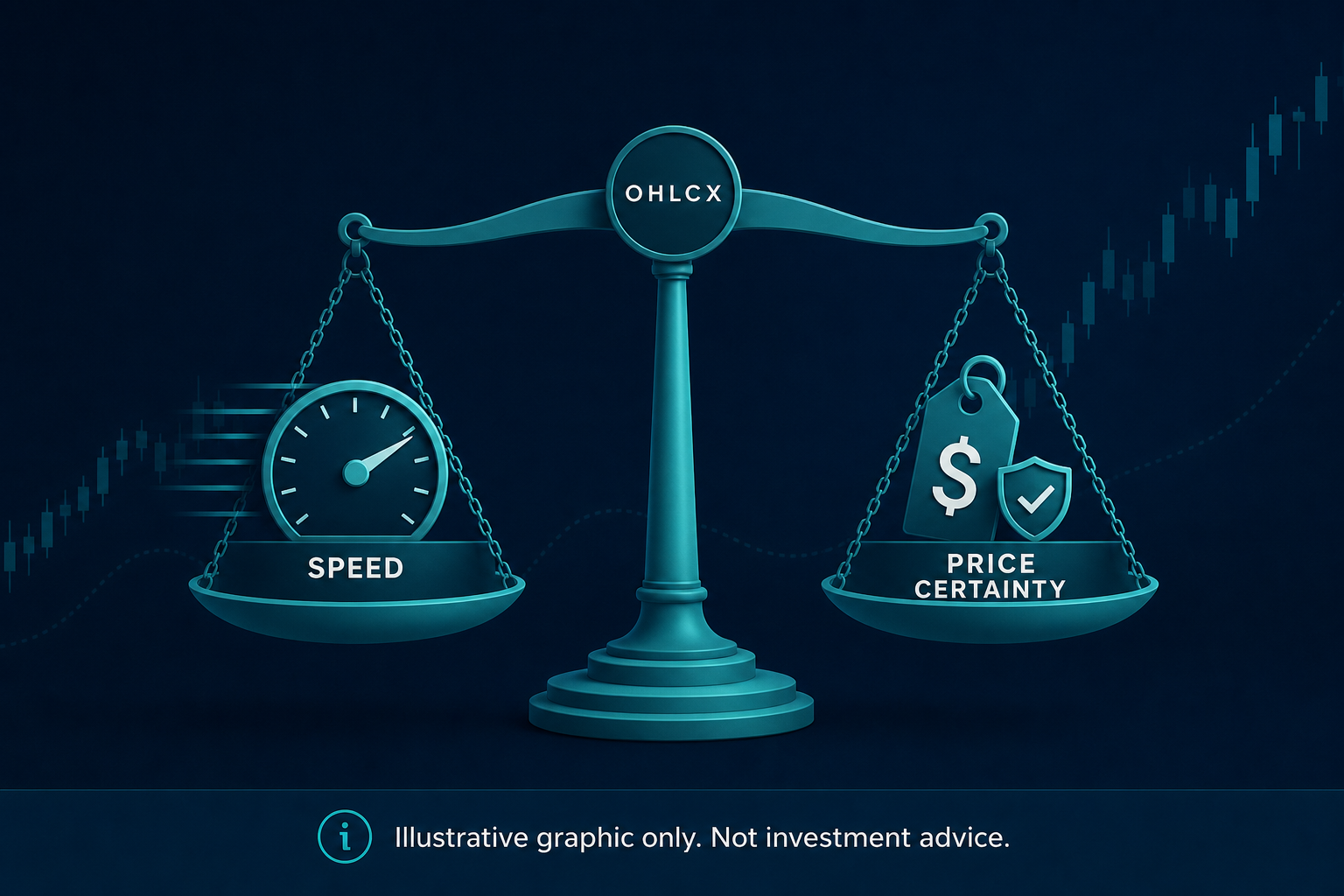 Flowchart routing to limit or market orders based on completion urgency and liquidity context.